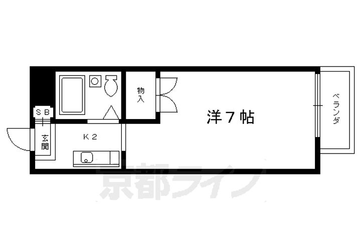 京都府京都市左京区岩倉花園町の賃貸アパートの間取り