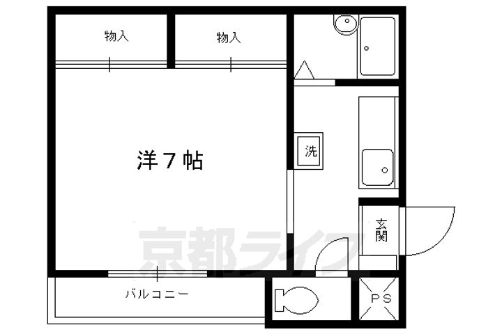 京都府京都市上京区新町通上御霊上ル下清蔵口町の賃貸マンションの間取り