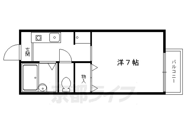 京都府京都市左京区吉田本町の賃貸アパートの間取り
