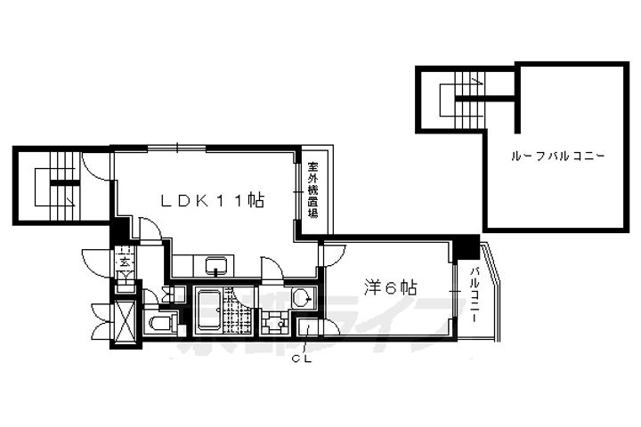京都府京都市上京区西町の賃貸マンションの間取り