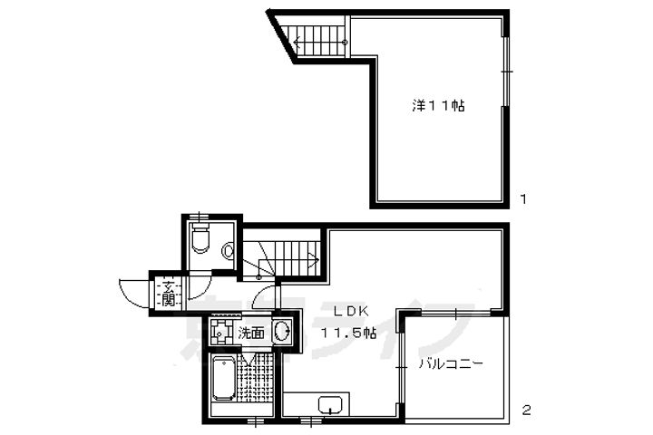 アルカス今出川2-Cの間取り