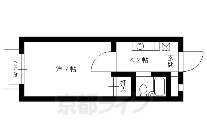 京都府京都市上京区北猪熊町の賃貸マンションの間取り
