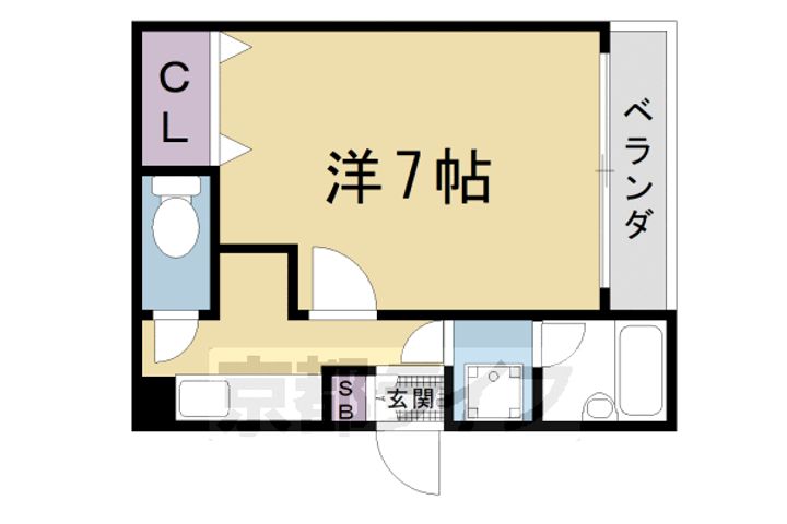 京都府京都市上京区千本通一条上る泰童片原町の賃貸マンションの間取り