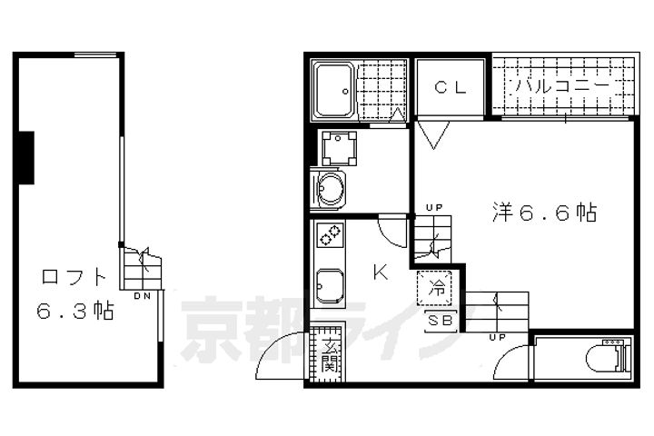 ハーモニーテラス東野八反畑町203の間取り