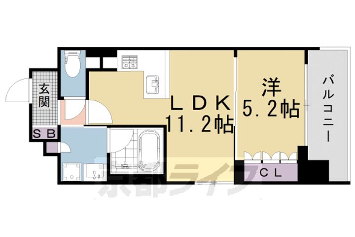京都府京都市上京区堀川通寺之内上る寺之内竪町の賃貸マンションの間取り