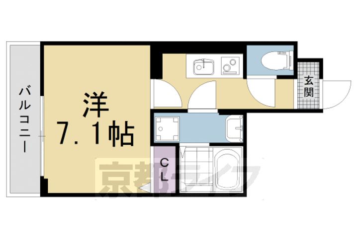 京都府京都市上京区元新在家町の賃貸マンションの間取り