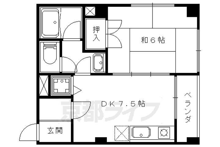 プルミエール勧修寺101の間取り
