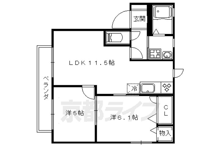 ソフィア山科102の間取り