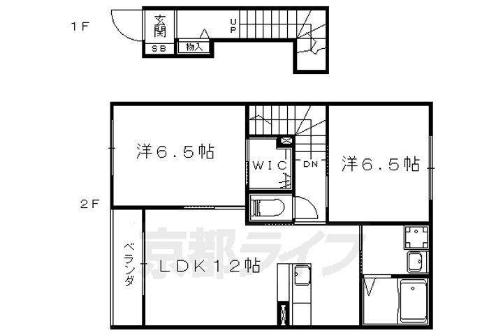 MAST COURT 勧修203の間取り