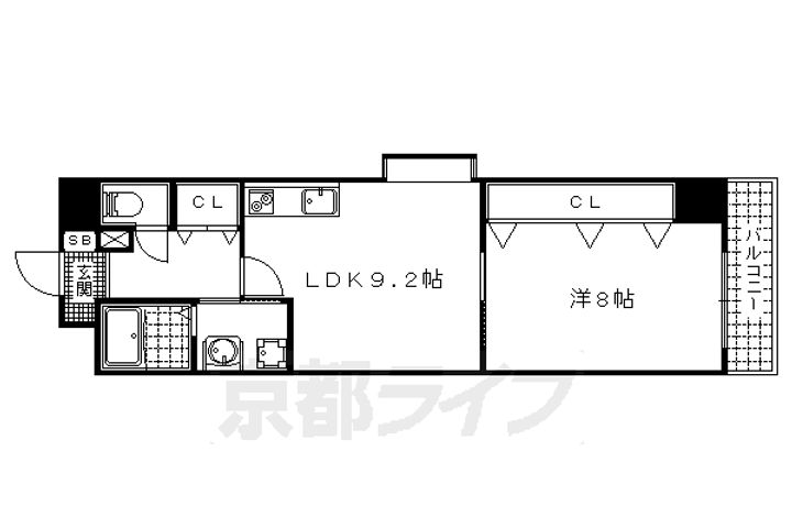エリーフラッツ浜大津0201の間取り