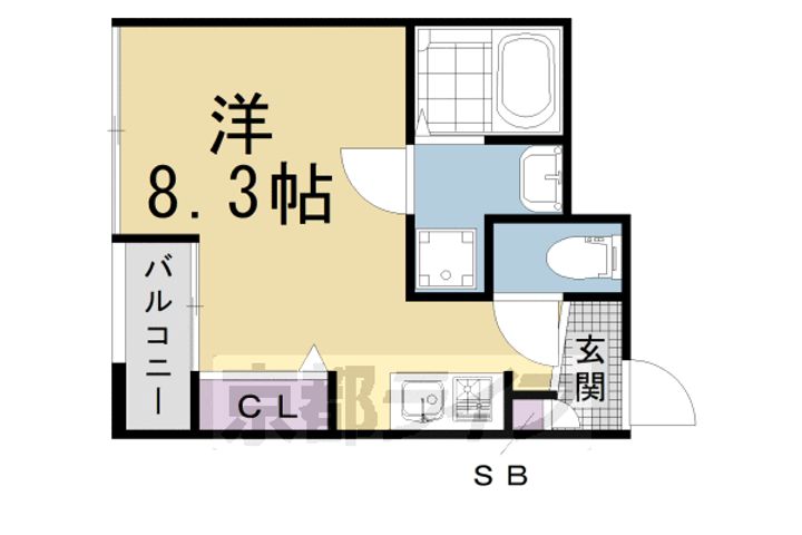 京都府京都市上京区武者小路通室町西入武者小路町の賃貸マンションの間取り