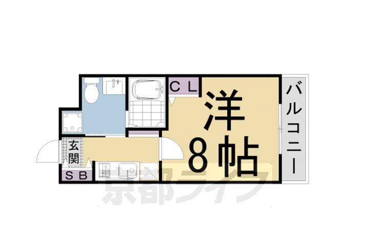 京都府京都市中京区西ノ京職司町の賃貸マンションの間取り