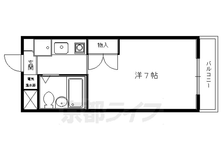 京都府京都市左京区岩倉北桑原町の賃貸マンションの間取り