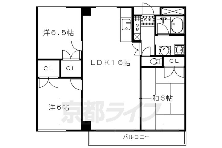 シルベーヌ北山409の間取り