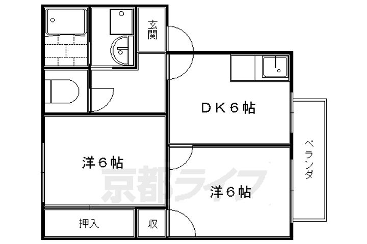 京都府京都市左京区岩倉三宅町の賃貸アパートの間取り