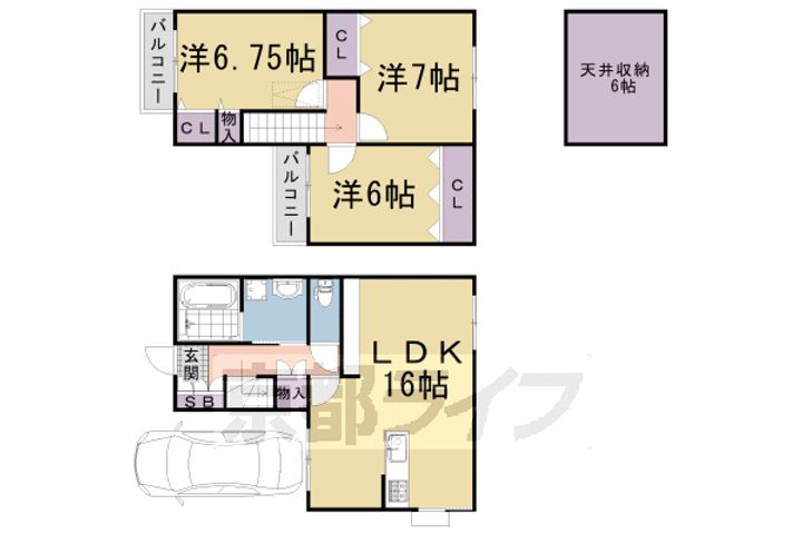 京都府京都市右京区梅津中倉町(一戸建)の賃貸物件Aの間取り