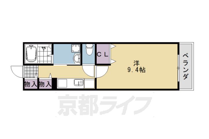 京都府京都市西京区下津林南中島町の賃貸アパートの間取り