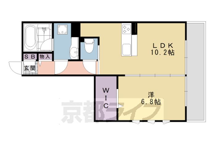 京都府京都市西京区樫原久保町の賃貸アパートの間取り
