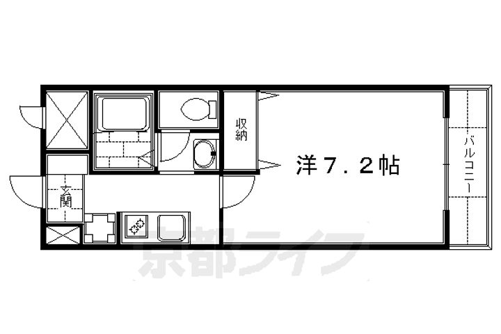 京都府京都市伏見区竹田藁屋町の賃貸マンションの間取り