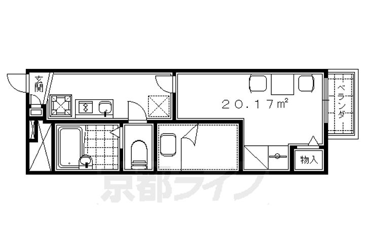 京都府京都市伏見区桃山町丹後の賃貸アパートの間取り