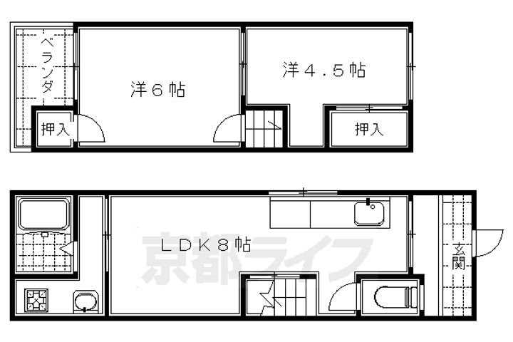 京都府京都市伏見区深草小久保町(一戸建)の賃貸物件1の間取り