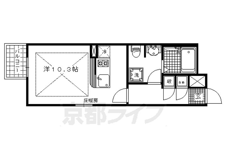 京都府京都市上京区一真町の賃貸マンションの間取り