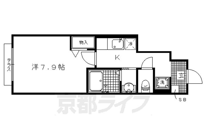 京都府京都市北区紫野西泉堂町の賃貸アパートの間取り