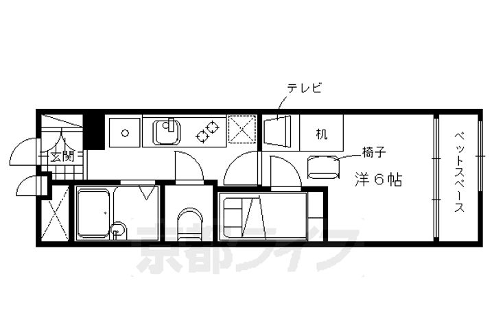 京都府京都市北区天寧寺門前町の賃貸アパートの間取り