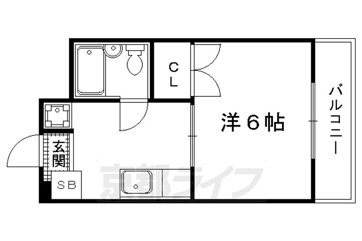 京都府京都市上京区西町の賃貸マンションの間取り