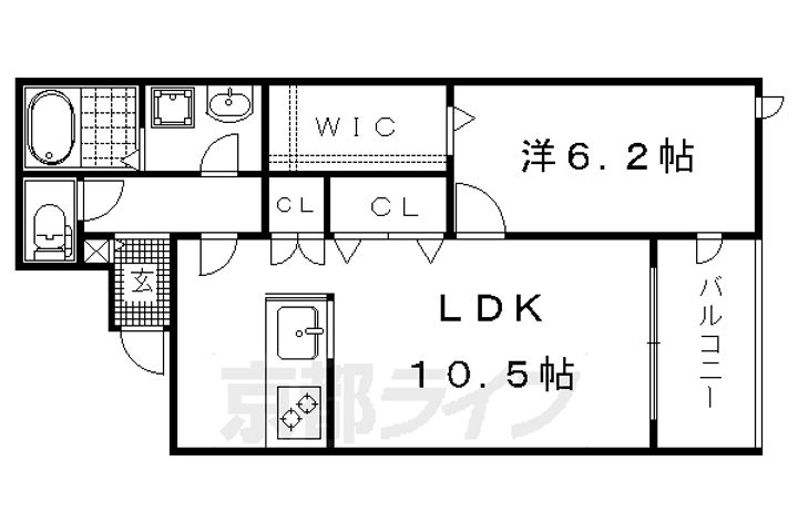 京都府京都市北区小山元町の賃貸アパートの間取り