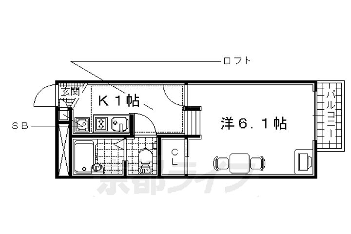 レオパレスメゾン ラフィーネ104の間取り
