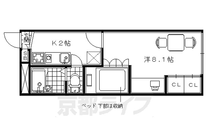レオパレスYumedono201の間取り