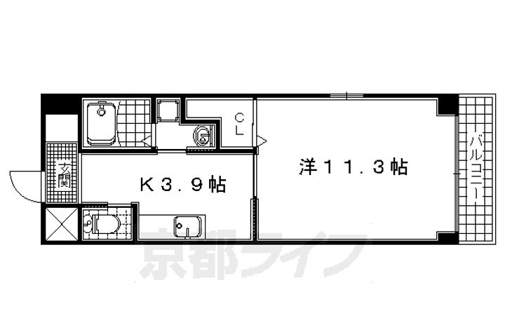 京都府宇治市小倉町西山の賃貸マンションの間取り