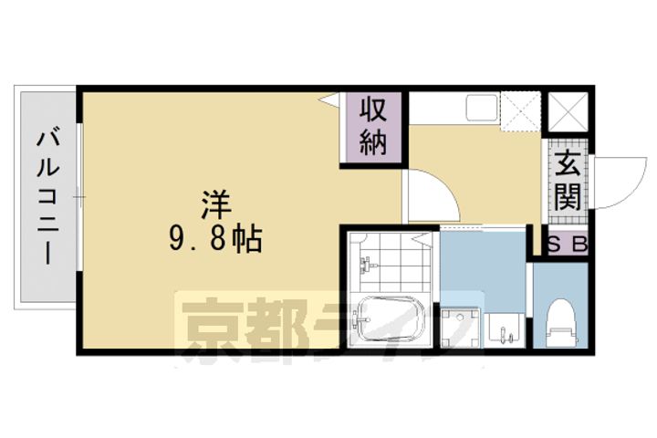 京都府京都市左京区北白川小倉町の賃貸マンションの間取り