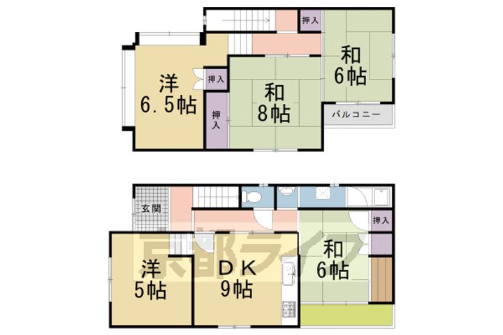 京都府京都市左京区下鴨宮崎町(一戸建)の賃貸物件-の間取り