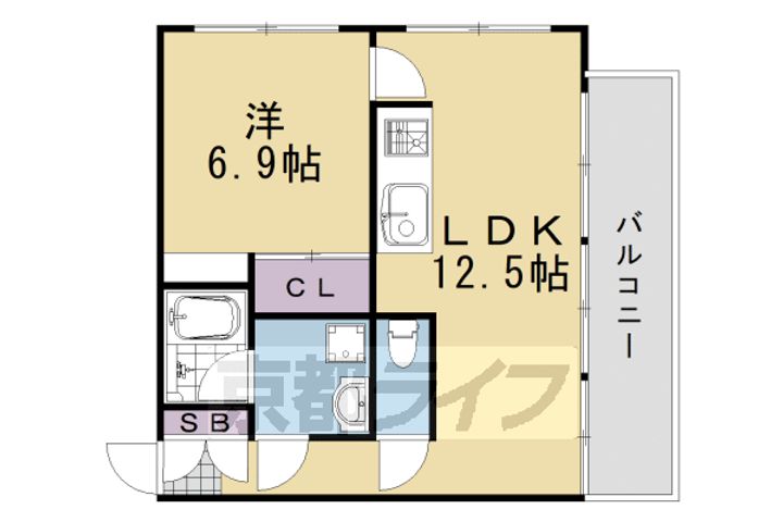 京都府京都市南区久世上久世町の賃貸マンションの間取り