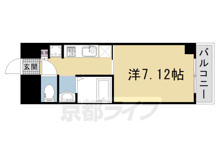 京都府京都市右京区太秦松本町の賃貸マンションの間取り