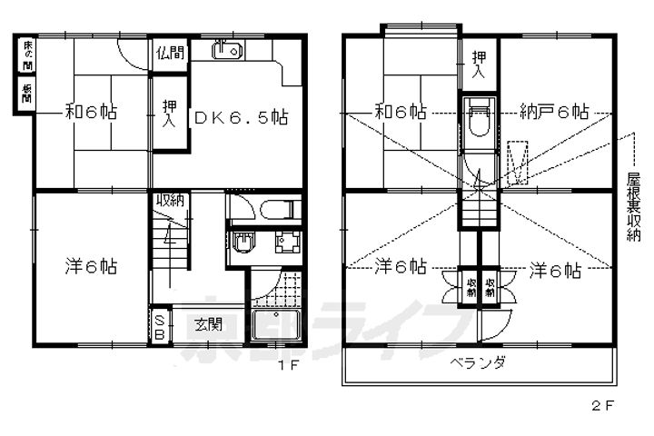 京都府京都市右京区梅津フケノ川町(一戸建)の賃貸物件の間取り