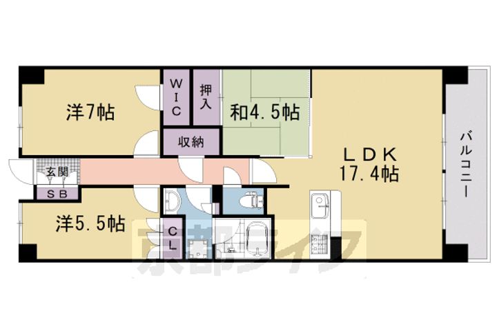 ライオンズ嵯峨天龍寺若宮 西の邸の間取り