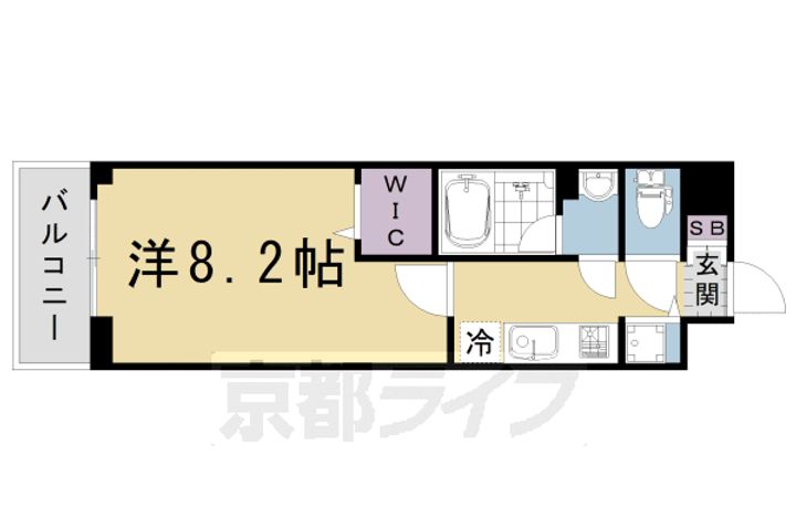 京都府京都市右京区西院安塚町の賃貸マンションの間取り