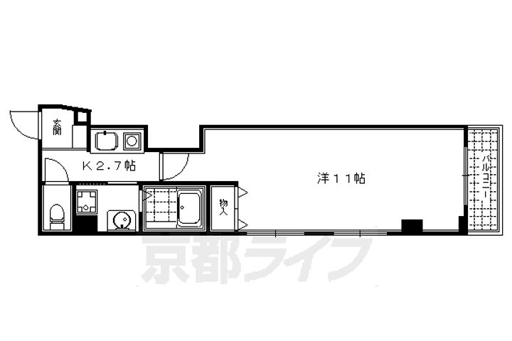 京都府京都市下京区神明町の賃貸マンションの間取り