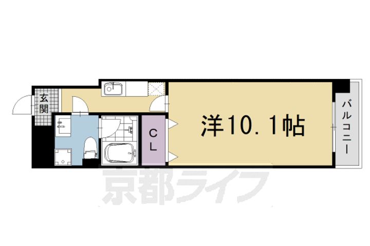京都府京都市中京区砂金町の賃貸マンションの間取り