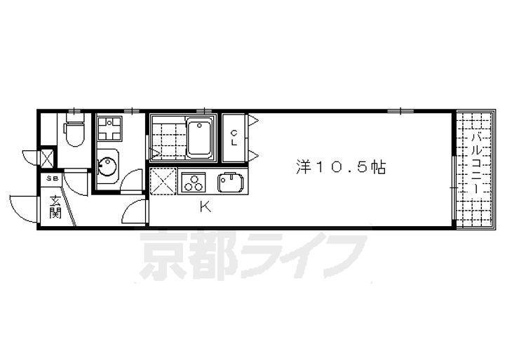 京都府京都市中京区姉西洞院町の賃貸マンションの間取り