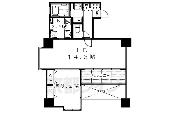 エスリード烏丸御池901の間取り