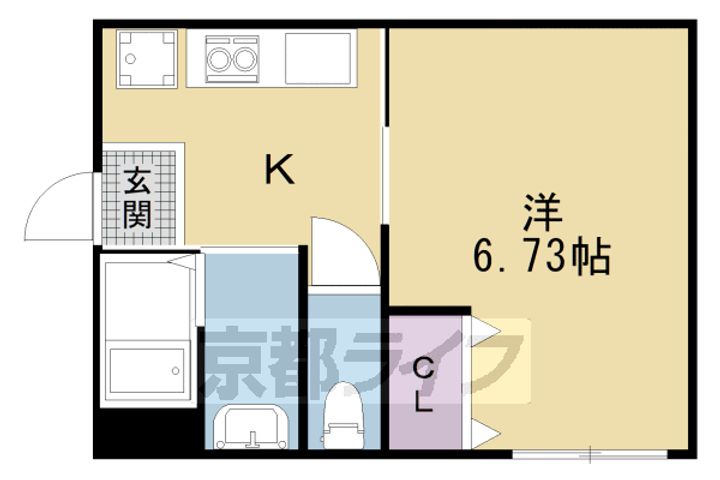 京都府京都市中京区西横町の賃貸マンションの間取り