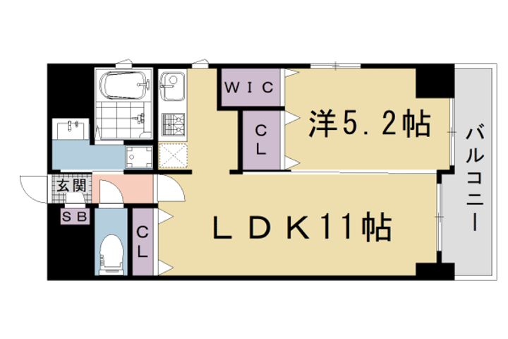 京都府京都市下京区柿本町の賃貸マンションの間取り