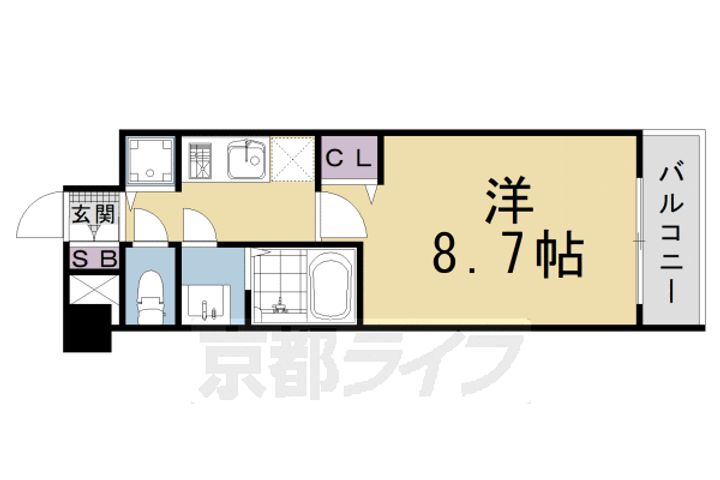 京都府京都市南区東九条河西町の賃貸マンションの間取り