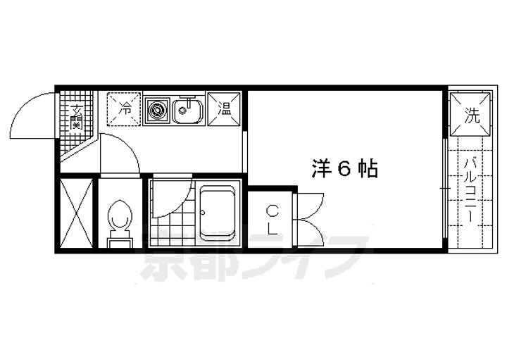 京都府京都市北区紫竹東大門町の賃貸マンションの間取り