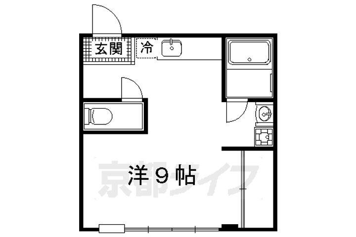 京都府京都市北区紫竹上緑町の賃貸マンションの間取り