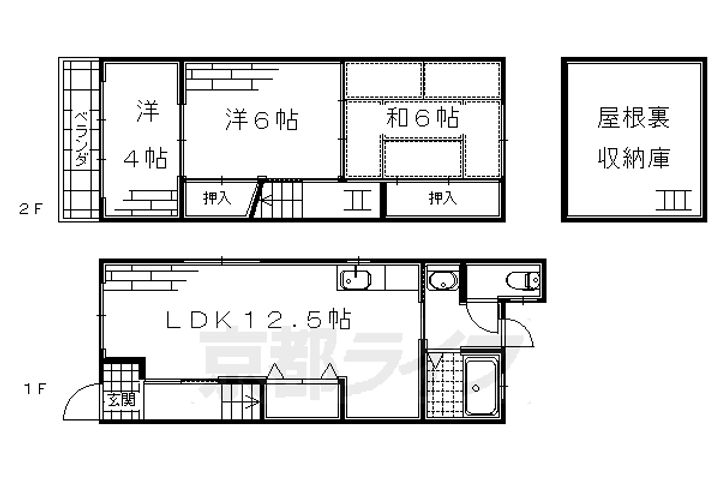 京都府京都市伏見区桃山町丹後(一戸建)の賃貸物件1の間取り